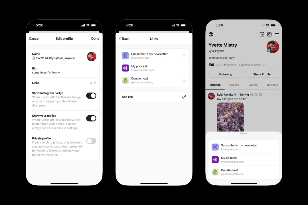 Threads Catches Up to Instagram: Now Allows 5 Links in Bio, Boosting Creator Reach
