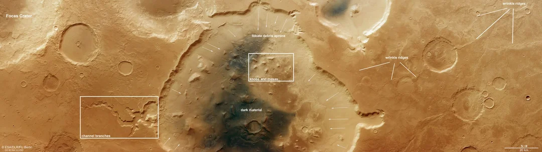 Martian ‘Rocky Road’: ESA’s Mars Express Reveals Crater Soaked in History
